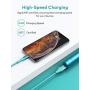 Xcentz iPad Charger 6ft, MFi Certified iPhone Charger Braided Nylon Lightning Cable with Premium Metal Connector Apple Charging Cable for iPhone 11/XS/Max/XR/X/8/7/6S/6 Plus, iPad Mini/Air-Blue