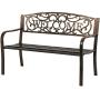 Garden Bench Outdoor Bench for Patio Metal Bench Park Bench Cushion for Yard Porch Work Entryway (Bronze)
