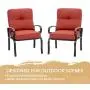Oakmont 2 Piece Outdoor Furniture Patio Bistro Chairs Metal Dining Furniture Set, All-Weather Garden Seating Chair (Red) Oakmont 2 Piece Outdoor Furniture Patio Bistro Chairs Metal Dining Furniture Set, All-Weather Garden Seating Chair (Red)