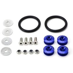 iJDMTOY Universal Fit Blue Finish JDM Quick Release Fastener Kit Compatible With Car Bumper Trunk Fender Hatch Lid