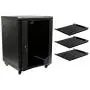 NavePoint 15U Wall Mount Server Data Cabinet 24 Inch Depth Glass Door Lock Casters and Shelves NavePoint 15U Wall Mount Server Data Cabinet 24 Inch Depth Glass Door Lock Casters and Shelves