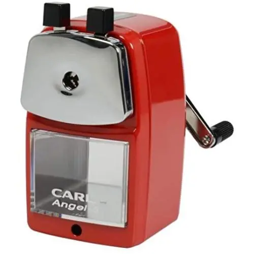 CARL Angel Manual Pencil Sharpener, Red CARL Angel Manual Pencil Sharpener, Red