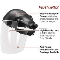 Lincoln Electric OMNIShield Professional Face Shield | High Density Clear Lens | Premium Headgear | K3750-1