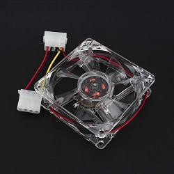 LED Computer PC Case Cooler Fan, DC 12V 4Pin Cooling Fan for Computer Case CPU Heatsink Cooler