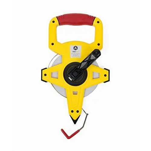 AdirPro Fiberglass 100 Appraiser’s Measuring Tape Tape Rule with Metal End Hook