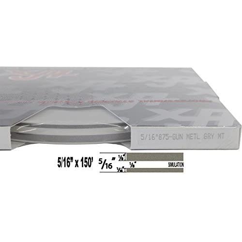 Universal TFX 0005875 - Auto Customizing Dual Pinstripe - 5/16'' x 150 (1/8” Stripe, 1/8'' Gap, Then 1/16” Stripe) - 875-GunMetal Gray Metallic