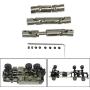 Hisoul 3Pcs Drive Shaft Adjustable Upgrade Parts Silver Metal Drive Shaft with Screws and The Hexagon Tool for WPL B-36 B-16 6WD 1/16 RC Car (Silver)