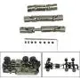 Hisoul 3Pcs Drive Shaft Adjustable Upgrade Parts Silver Metal Drive Shaft with Screws and The Hexagon Tool for WPL B-36 B-16 6WD 1/16 RC Car (Silver)