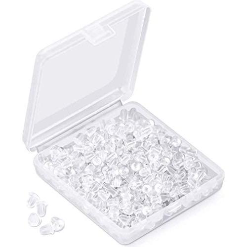 Silicone Earring Backs Earring Backings Soft Clear Ear Safety Back Pads Backstops Bullet Clutch Stopper Replacement for Fish Hook Earring Studs Hoops Diameter 4mm (1200PCS/600Pairs)