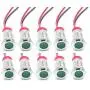 TRIPERSON 10pcs 12mm 1/2'' LED Metal Indicator Light 12V Green Waterproof Signal Lamp Pilot Dash Directional Car Truck Boat with Wire