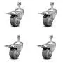 Polyurethane Swivel Threaded Stem Caster Set of 4 w/3'' x 1.25'' Gray Wheels and 1/2'' Stems - Includes 4 with Total Lock Brakes - 1000 lbs Total Capacity - Service Caster Brand Polyurethane Swivel Threaded Stem Caster Set of 4 w/3'' x 1.25'' Gray Wheels and 1/2'' Stems - Includes 4 with Total Lock Brakes - 1000 lbs Total Capacity - Service Caster Brand