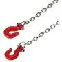LAFEINA Metal Trailer Hook and Chain for 1/10 D90 Axial SCX10 RC Rock Crawler Car Decor Accessories(Red)
