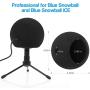 InnoGear Adjustable Mic Stand for Blue Snowball and Blue Snowball iCE Suspension Boom Scissor Arm Stand with Microphone Windscreen and Dual Layered Mic Pop Filter, Max Load 1.5 KG