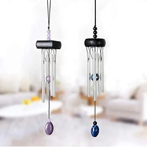 UNIME Wind Chimes, Creative Design 2 Pack Beautiful Garden Chimes, Portable Metal Wind Chimes for Home Garden Decoration, Small Size UNIME Wind Chimes, Creative Design 2 Pack Beautiful Garden Chimes, Portable Metal Wind Chimes for Home Garden Decoration, Small Size