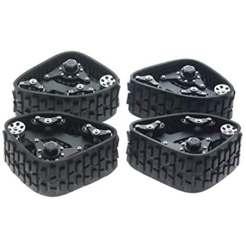 Bonarty 4Pcs 1/10 Metal RC Crawler Snow Tires Track Wheels for Trx4 Gen8 Truck Car Parts