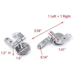 Tulead Toilet Seat Hinges Zinc Alloy Replacement Hinges Adjustable Toilet Seat Bolts Nuts Left and Right Hinges Kits with Mounting Screws (Not Soft Close)