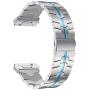 RABUZI Band Compatible for Fitbit Ionic Band,Enamel Process Stainless Steel Metal Accessory Metal Watch Strap Compatible Fitbit Ionic Smartwatch,Silver+Blue Enamel process