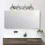 Kira Home Liberty 36'' 4-Light Modern Industrial Vanity/Bathroom, Kitchen Light + Metal Cage Shades, Brushed Nickel Finish