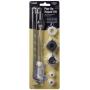 PF WaterWorks PF0907 Assembly Lavatory Pop-Up Drain Repair Kit-Threaded Adjustable Center Pivot Nuts (Universal, Moen, Pfister), 3 Sizes of Balls, Clip, Linkage, Pull Rod, (Plastic), Chrome