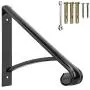Atemou Handrails Wall Mounted Wrought Iron Handrail,Black Stair Railing Fits 1 or 2 Handrails ,Metal Single Step Handrail, Handrail Railings for Steps Porch Single Step handrail Atemou Handrails Wall Mounted Wrought Iron Handrail,Black Stair Railing Fits 1 or 2 Handrails ,Metal Single Step Handrail, Handrail Railings for Steps Porch Single Step handrail