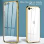 Crystal Clear iPhone SE Case 2020, iPhone 8 Case iPhone 7 Case,Soft TPU Thin Cover Slim Anti-Slippery Anti-Scratches with Metal Luster Corners Edge for iPhone SE/8/7 Shockproof Rubber Cover Case