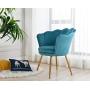 Chairus Living Room Chair, Mid Century Modern Retro Leisure Velvet Accent Chair with Golden Metal Legs, Vanity Chair for Bedroom Dresser, Upholstered Guest Chair, Light Blue