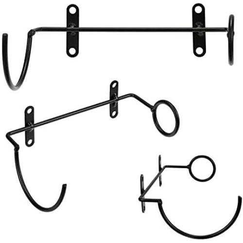 Hipiwe Set of 6 Wall Mounted Wine Rack Holders - Metal Wine Bottle Display Holder with Hardware, Wall Hanging Red Wine Bottle Organizer Racks for Storage Beverages/Liquor Bottle