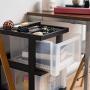 IRIS USA MC-303-TOP 3-Drawer Storage Cart with Organizer Top, Black