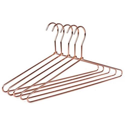 10 Sturdy Cooper Rose-Gold Metal Coat Hangers Heavy Duty Suit Hangers (10)