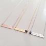 10 Pieces - 16K Rose Gold Plated Stamping Blank Bar Horizontal Pendant Name Plate Jewelry Supply Craft Supplies 1.35'' x 0.28'' (34.3mm x 7mm) - 10P4 (Rose Gold)