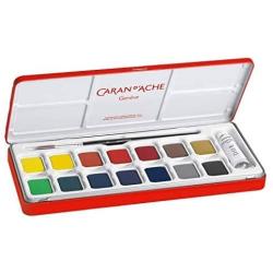 Caran dAche Gouache Studio 15 Assorted Colors Set in Metal Tin - 2 Pack