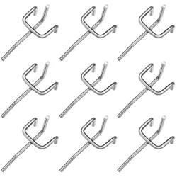 Yardwe 50 PCS Metal Pegboard Hooks Organizer Accessories Set Hooks for Pegboard Garage Work Shop Storage Display Organization Hanging Tool (Silver)