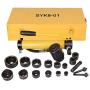 Yescom 10 Ton Hydraulic Knockout Punch Hole Driver Kit Complete Tool Set with 6 Dies