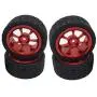 lahomia 67x27mm Wheel Rim and Tires 1:14 RC Car Buggy Tyre for Wltoys 144001 Upgrade Parts Accessories, Pack of 4 - Red lahomia 67x27mm Wheel Rim and Tires 1:14 RC Car Buggy Tyre for Wltoys 144001 Upgrade Parts Accessories, Pack of 4 - Red