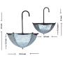 GIFTME 5 Set of 2 Galvanized Metal Umbrella Hanging Wall Planter Flower Holder Indoor or Outdoor Garden Succulent Wall Planter Set