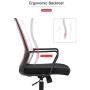 Office Chair Ergonomic Desk Task Chair Mesh Computer Chair Mid-Back Mesh Home Office Swivel Chair Modern Executive Chair with Wheels Armrests Lumbar Support (White)