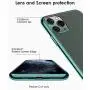 DTTO Compatible with iPhone 11 Pro Max Case, Slim Fit Clear Soft TPU Cover with Metal Luster Edge for 2019 iPhone 6.5 Inch，Midnight Green