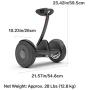 Segway Ninebot S Smart Self-Balancing Electric Scooter with LED light, Portable and Powerful, White and Black