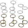 Prettyia 6 Pieces A5 A6 Metal Loose Leaf Binder Rings 3-Ring, Silver & Bronze