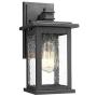 Emliviar Outdoor Wall Sconce, 1-Light Exterior Wall Lantern in Black Finish with Clear Seeded Glass, OS-1803EW1