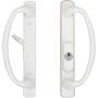 Rockwell Charlotte Offset Keylocking Sliding Door Handle with 3/4'' Offset Keylock in White only fits 1-3/4 inch Thick Doors with a 4 Hole bore on The face of The Door.