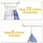 HOUSE DAY 4 Pack Metal Magic Hangers Space Saving Hangers Closet Space Saving Wardrobe Clothing Hanger Oragnizer, Updated Hook Design