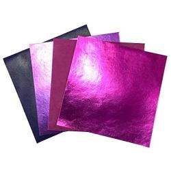 Purple Leather Skin Hide Sheets: 4 Purple Scrap Leather Pieces Leather Sheets for Craft 5x5 Inches / 12x12 Centimeters