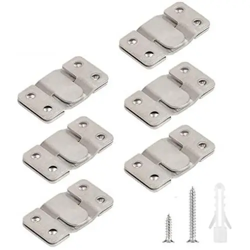 LOUFIMIDON Picture Frame Cleats, Stainless Steel Picture Hanging Cleat, Hanger for Mirror, Photo Shelf and Cabinet(6 Pair, Sliver) LOUFIMIDON Picture Frame Cleats, Stainless Steel Picture Hanging Cleat, Hanger for Mirror, Photo Shelf and Cabinet(6 Pair, Sliver)