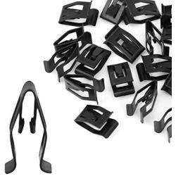 uxcell 20Pcs Black Auto Car Dash Dashboard Console Trim Metal Retainer