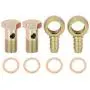 X AUTOHAUX 2 Sets 18mm Banjo Hose Barb Bolt Fittings Banjo Bolt Washer Kit Metal for Car