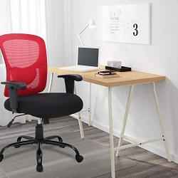 Big and Tall Office Chair 400lbs Desk Chair Mesh Computer Chair with Lumbar Support Wide Seat Adjust Arms Rolling Swivel High Back Task Executive Ergonomic Chair,Red