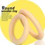 Bestsupplier 50 Pcs Unfinished Solid Wooden Rings for Craft, Ring Pendant and Connectors Jewelry Making, 5 Size