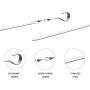 Unves Skewers for Grilling - 17'' Long Flat BBQ Skewers Kabob Metal Skewers, Stainless Steel Shish Kebob Sticks for Meat Shrimp Chicken Vegetable(10 Pack Skewers, 10 Silicone Sleeves)