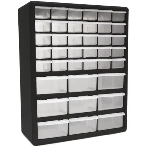 Homak 39-Drawer Parts Organizer, Black, HA01039001 Homak 39-Drawer Parts Organizer, Black, HA01039001
